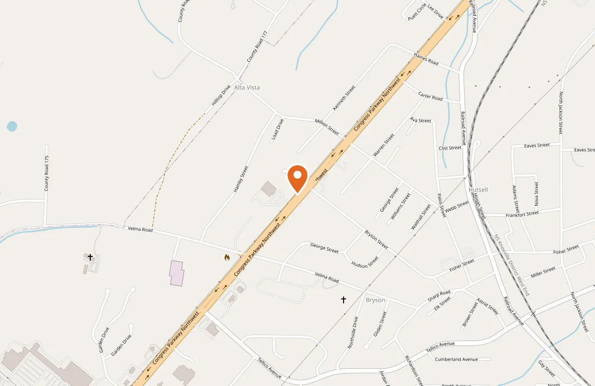 Map showing the DPCA clinic in Athens, TN